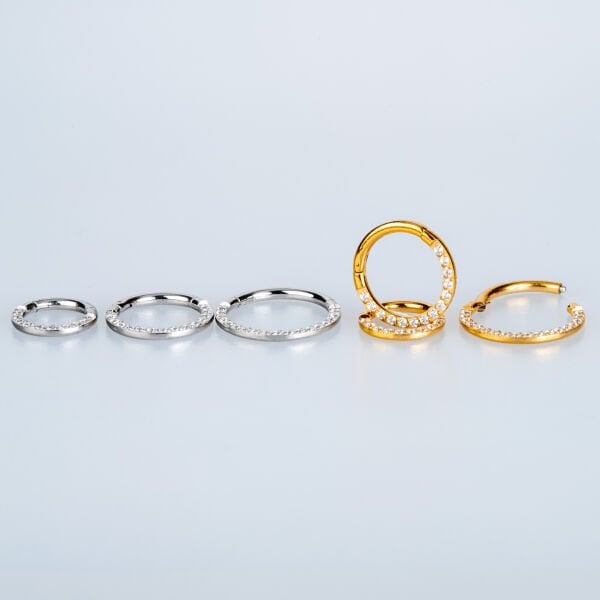 Halka Piercing Taşlı Sarı 12mm