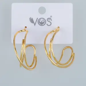 Vos Jewelry 14K Pimli Halka Küpe