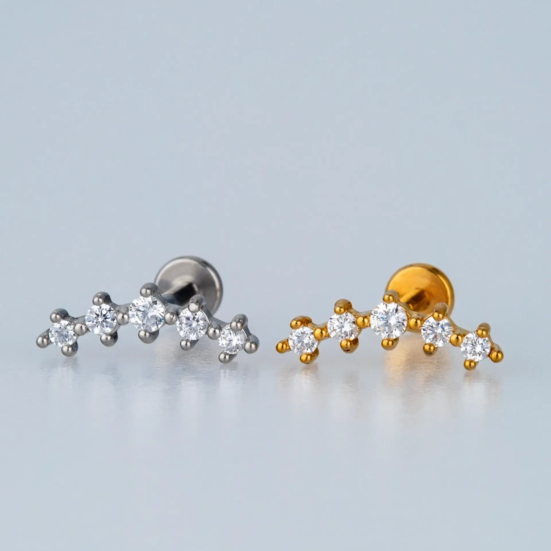 Toptan Piercing Çelik Tragus Helix Sarı