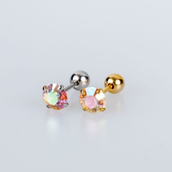 Piercing Tragus 5mm Round Stone White