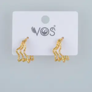 Vos Jewelry 14K Pimli Halka Küpe Yıldız