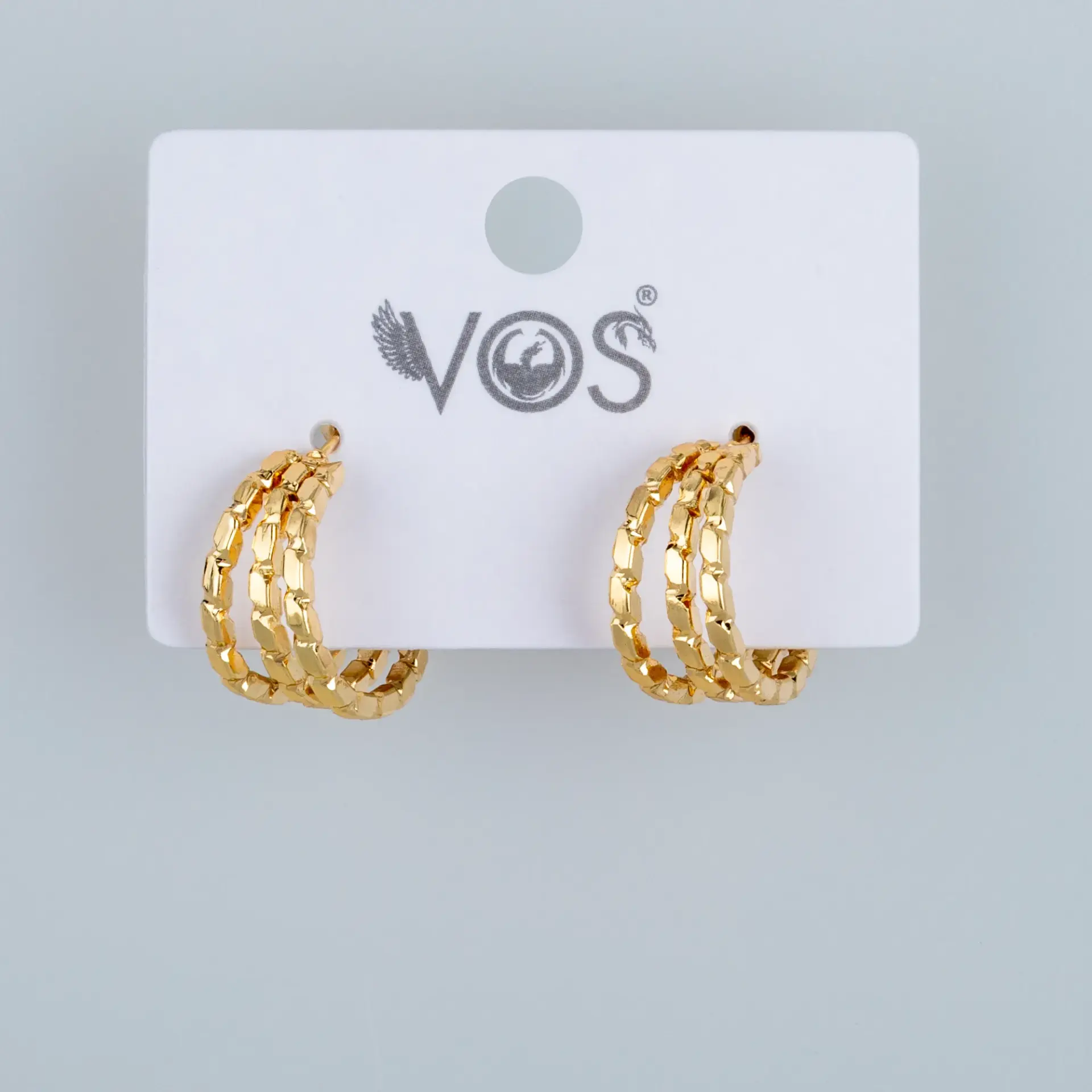 Vos Jewelry 14K Pimli Halka Küpe