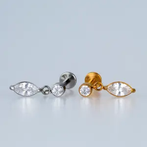 Toptan Piercing Çelik Tragus Helix Beyaz