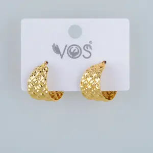 Vos Jewelry 14K Pimli Halka Küpe