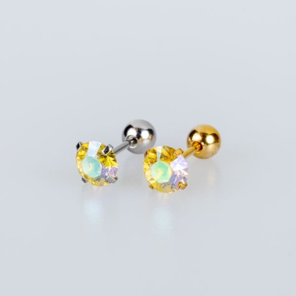 Piercing Çelik Tragus 5mm Yuvarlak Taş