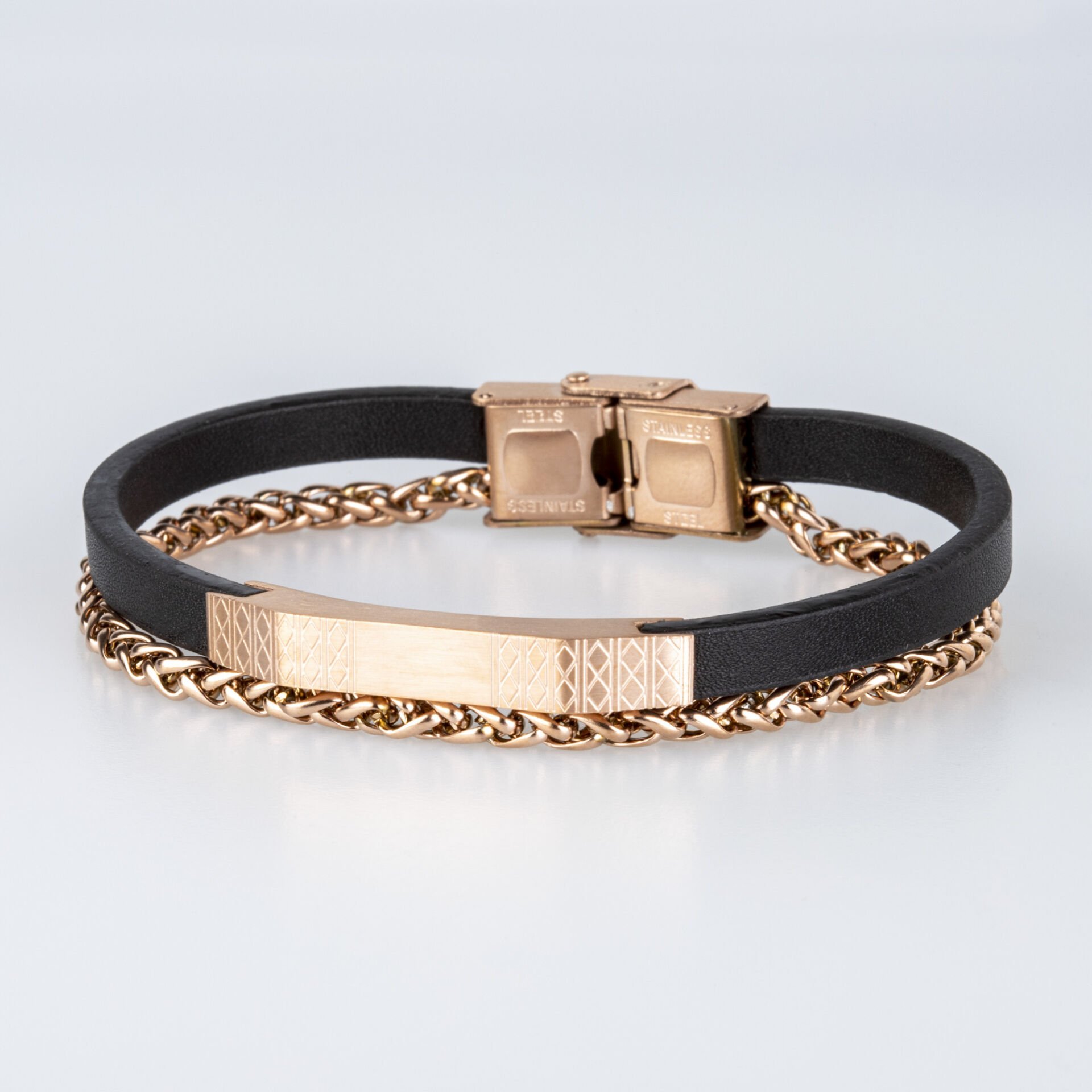 Erkek Deri Çelik Bileklik