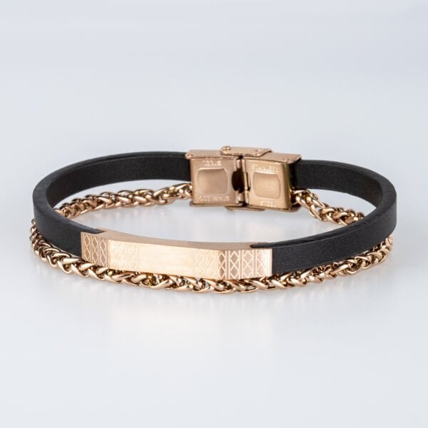 Erkek Deri Çelik Bileklik