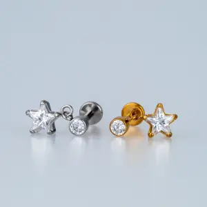 Toptan Piercing Çelik Tragus Helix Beyaz