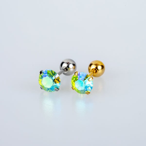 Piercing Tragus 5mm Round Stone White