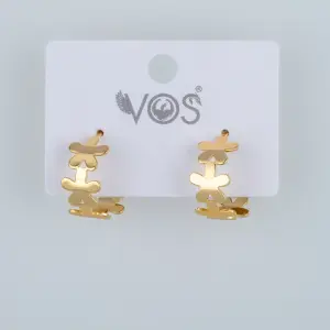 Vos Jewelry 14K Pimli Halka Küpe Yıldız