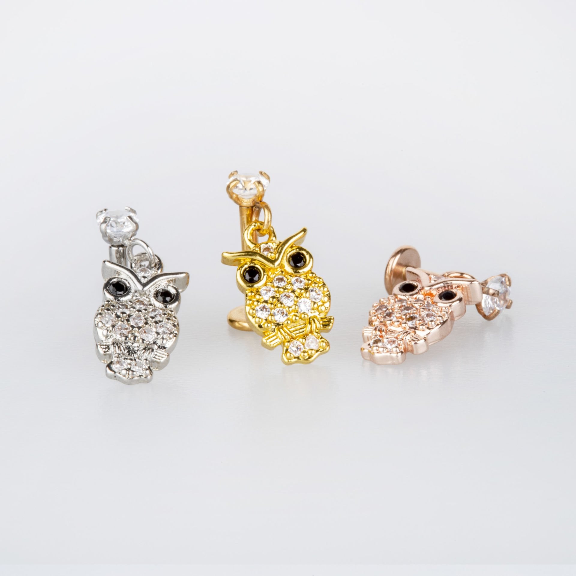 Toptan 316L Çelik Barlı Piercing Tragus Baykuş