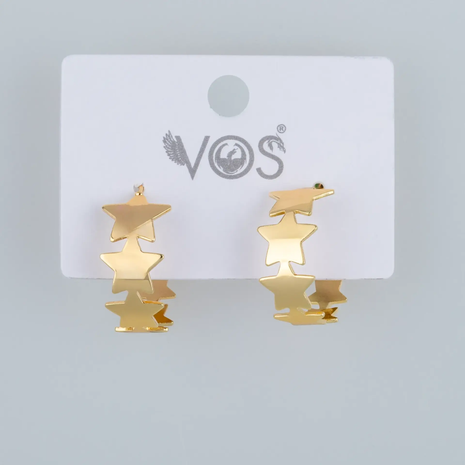 Vos Jewelry 14K Pimli Halka Küpe Yıldız