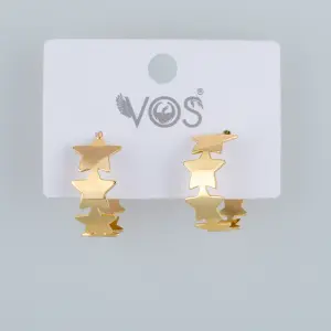 Vos Jewelry 14K Pimli Halka Küpe Yıldız