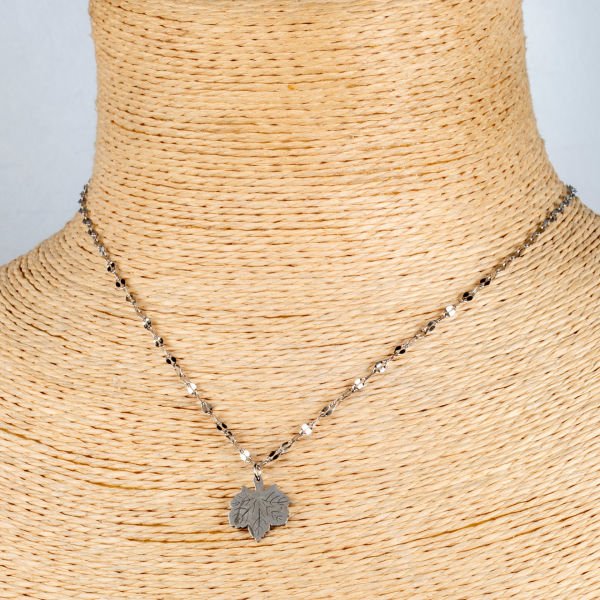 Steel Necklace Chain Leaf