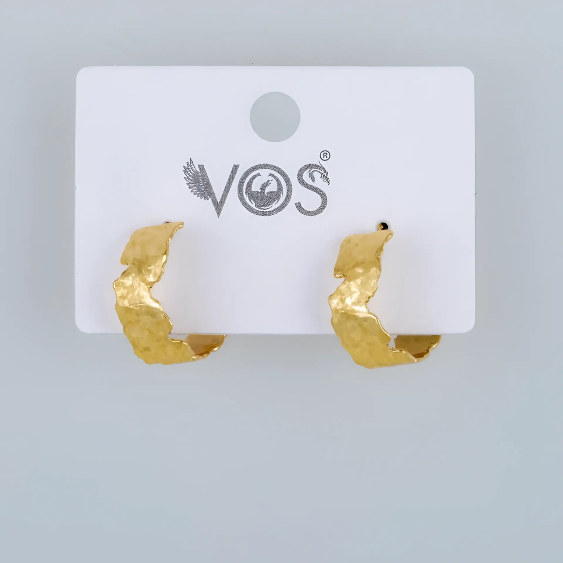 Vos Jewelry 14K Pimli Halka Küpe