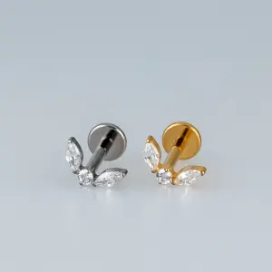 Toptan Titanyum Kanatlı Piercing Vos Toptan Beyaz 8mm