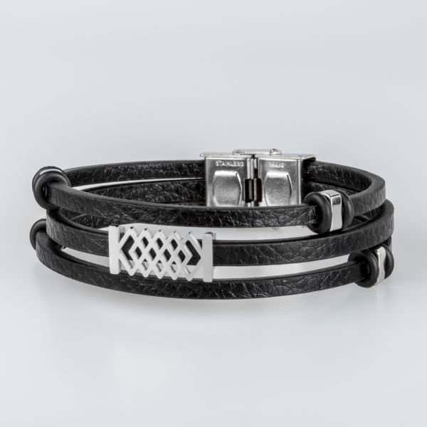 Men's Leather Steel Bracelet