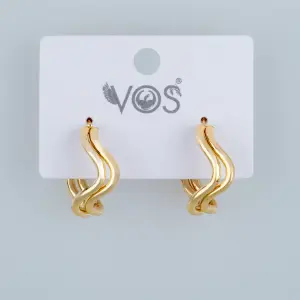 Vos Jewelry 14K Pimli Halka Küpe