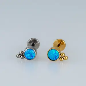 Toptan Titanyum Opal Tragus Piercing Vos Toptan Beyaz 8mm