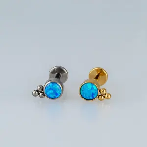 Toptan Titanyum Opal Tragus Piercing Vos Toptan Beyaz 8mm