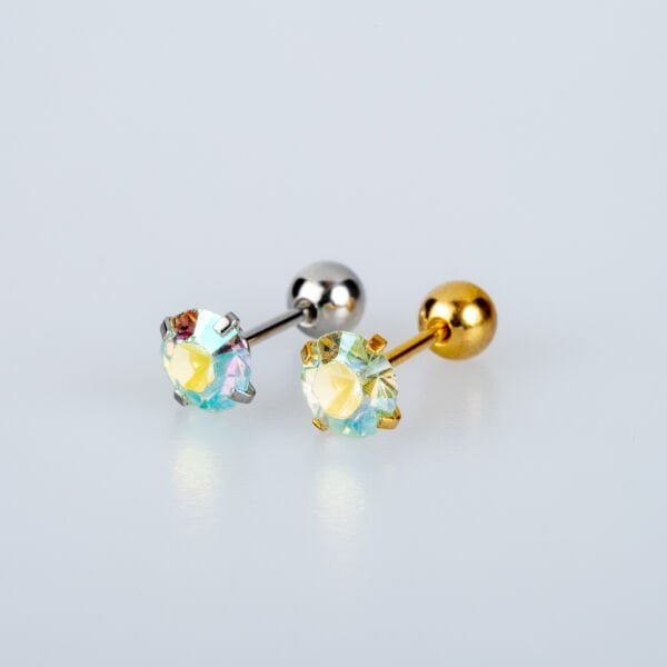Piercing Tragus 5mm Round Stone White