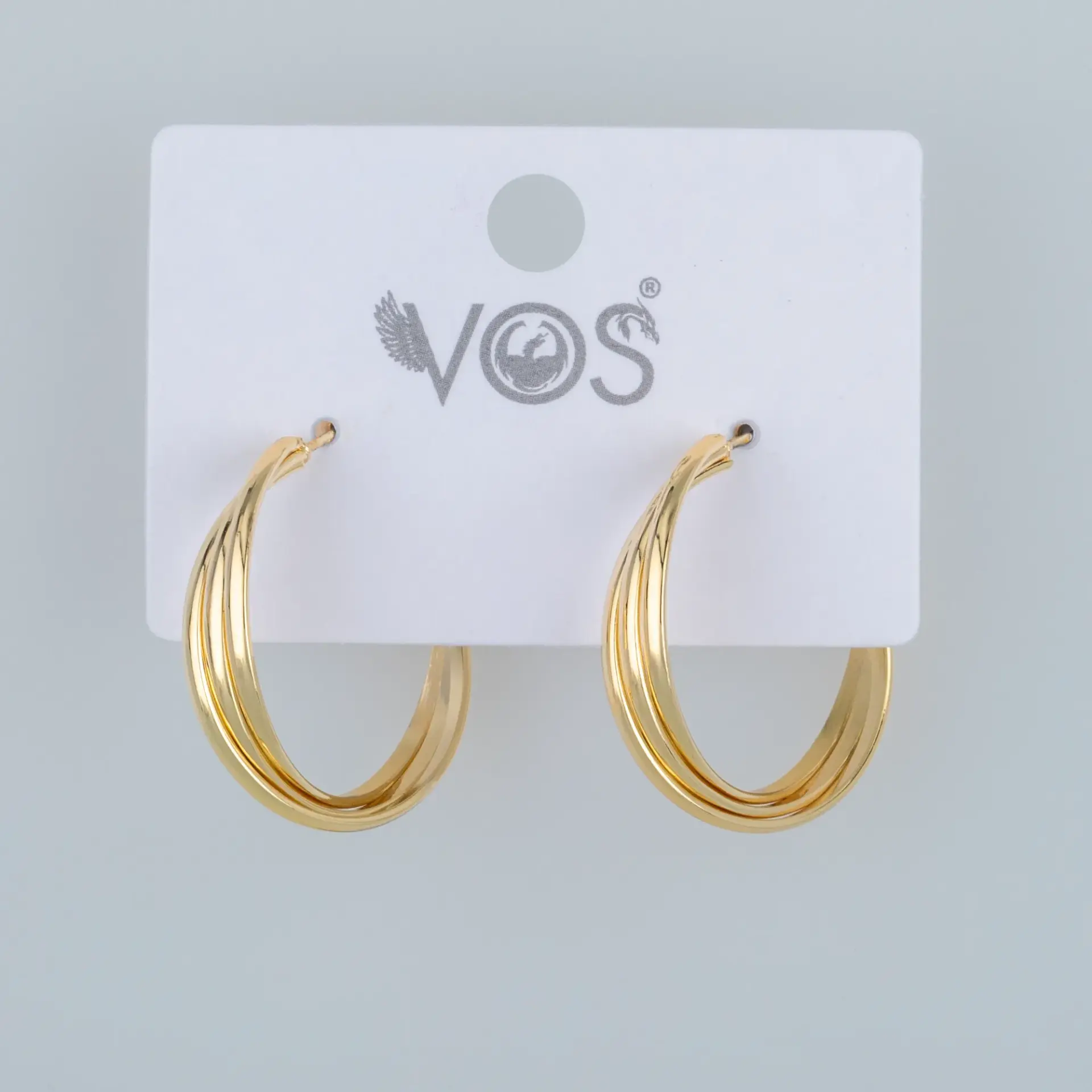 Vos Jewelry 14K Pimli Halka Küpe