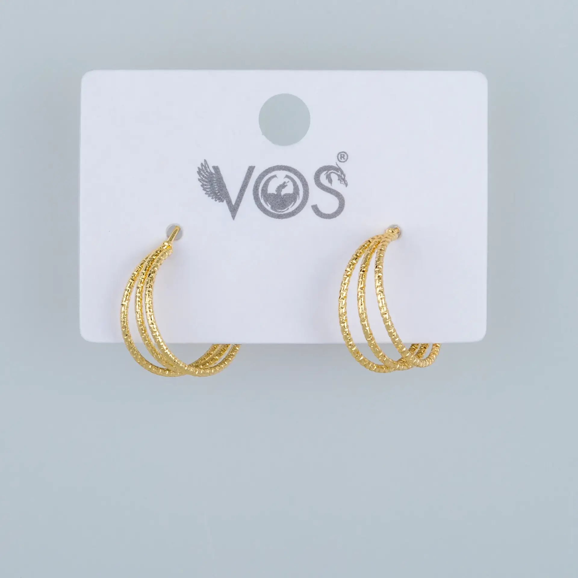 Vos Jewelry 14K Pimli Halka Küpe