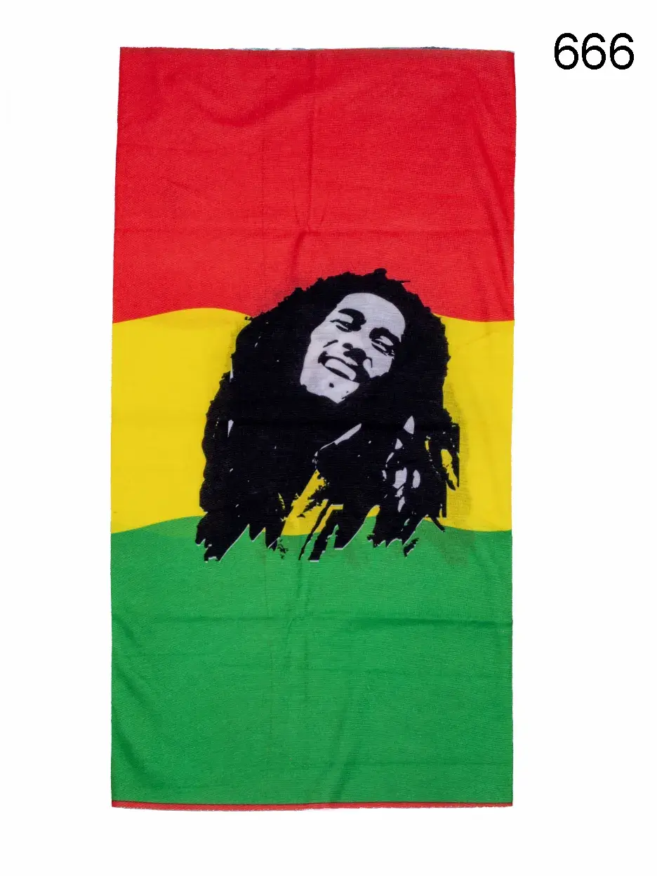 Toptan Bob Marley Portre Baskılı Mikrofiber Dikişsiz Boyunluk