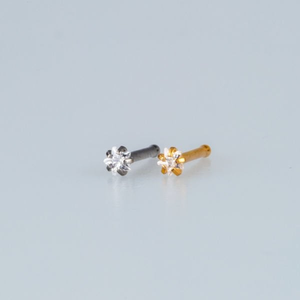 Titanium Nose Ring 2.5mm Star Stone Thickness 0.8mm