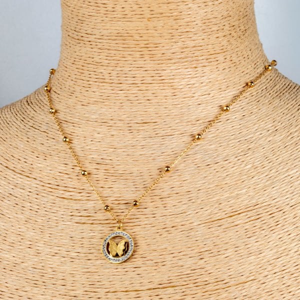 Steel Necklace Chain Butterfly