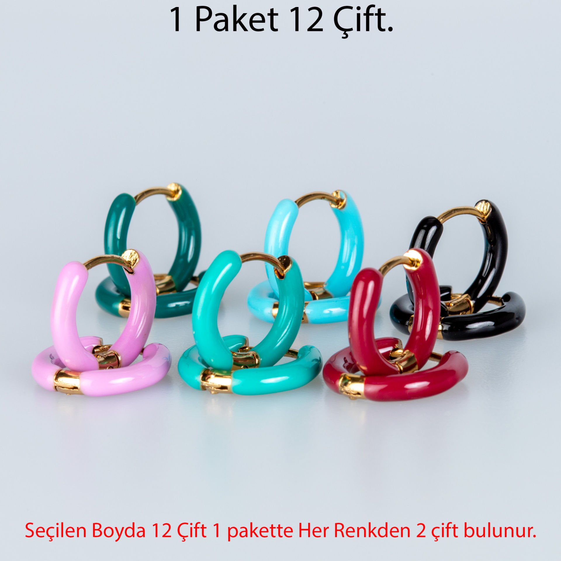 Çelik Küpe - Paket 12 Çift