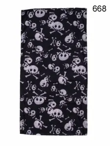 Toptan Karışık Kurukafa Baskılı Mikrofiber Dikişsiz Boyunluk