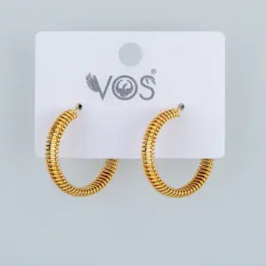 Vos Jewelry 14K Pimli Halka Küpe
