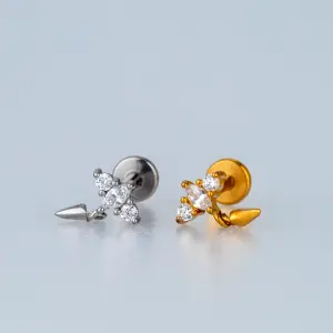 Toptan Piercing Çelik Tragus Helix Beyaz