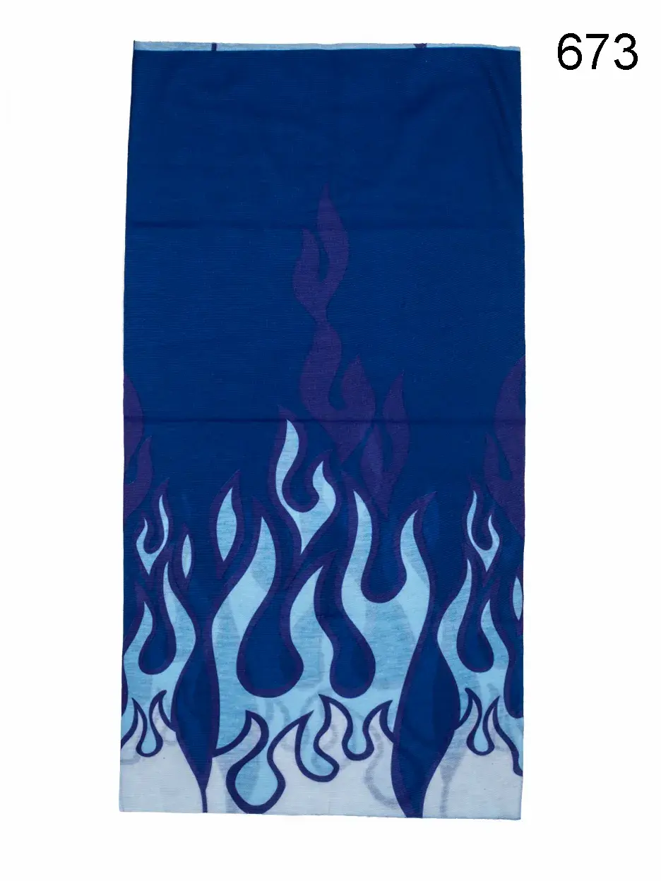 Toptan Mavi Alev Desenli Mikrofiber Dikişsiz Boyunluk