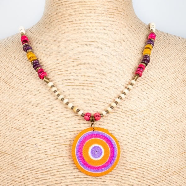 Ethnic Necklace-Natural Stone Long 65cm