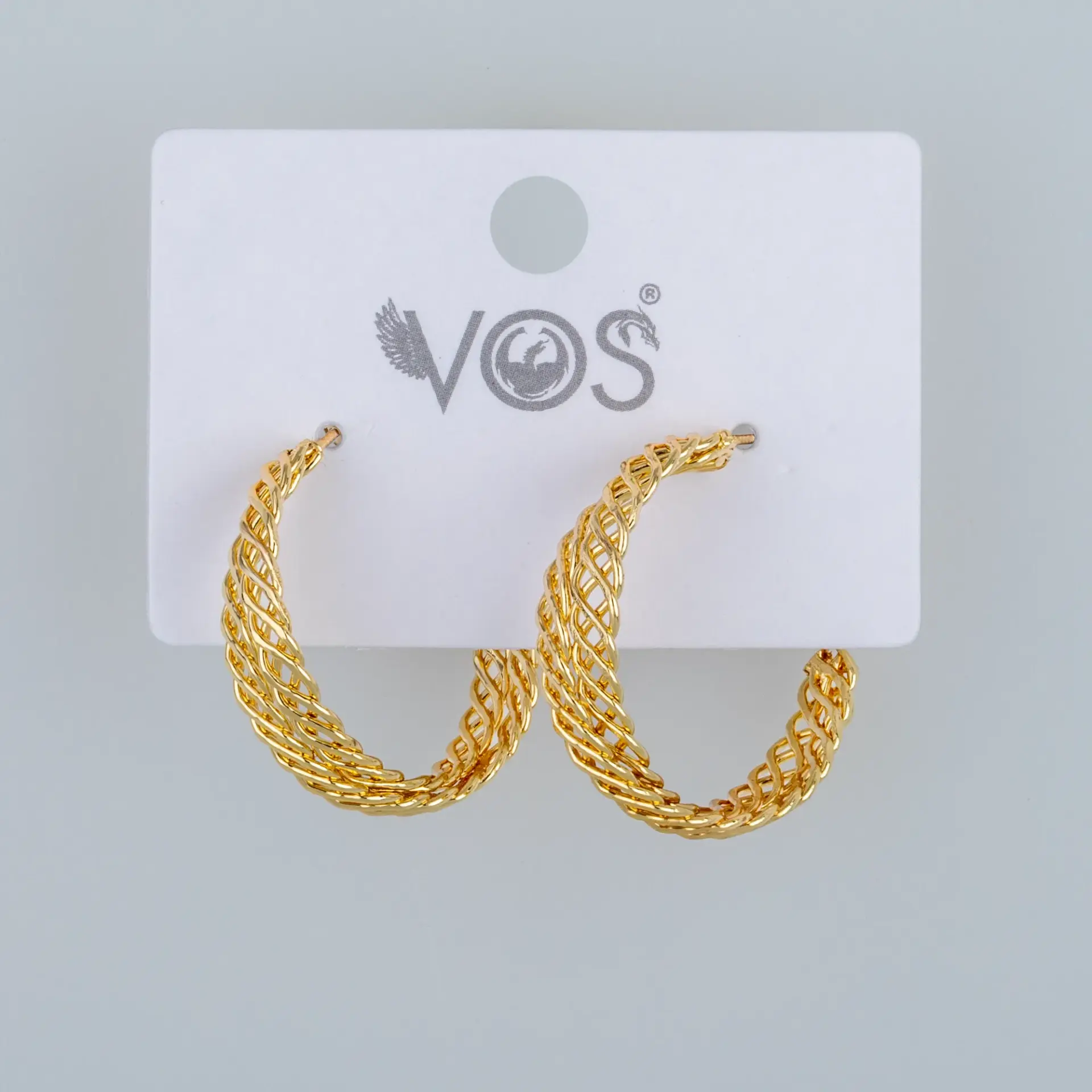 Vos Jewelry 14K Pimli Halka Küpe