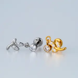 Toptan Piercing Çelik Tragus Helix Çiçek Beyaz
