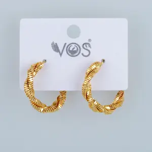 Vos Jewelry 14K Pimli Halka Küpe