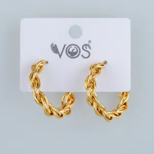 Vos Jewelry 14K Pimli Halka Küpe