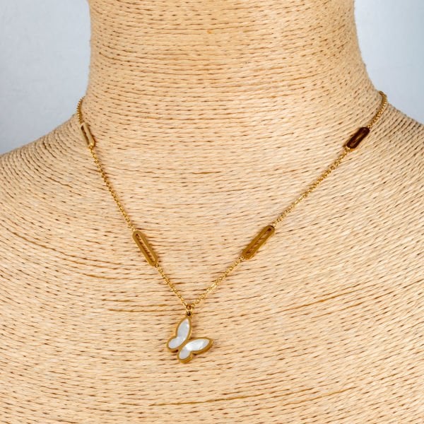 Steel Necklace Chain Butterfly