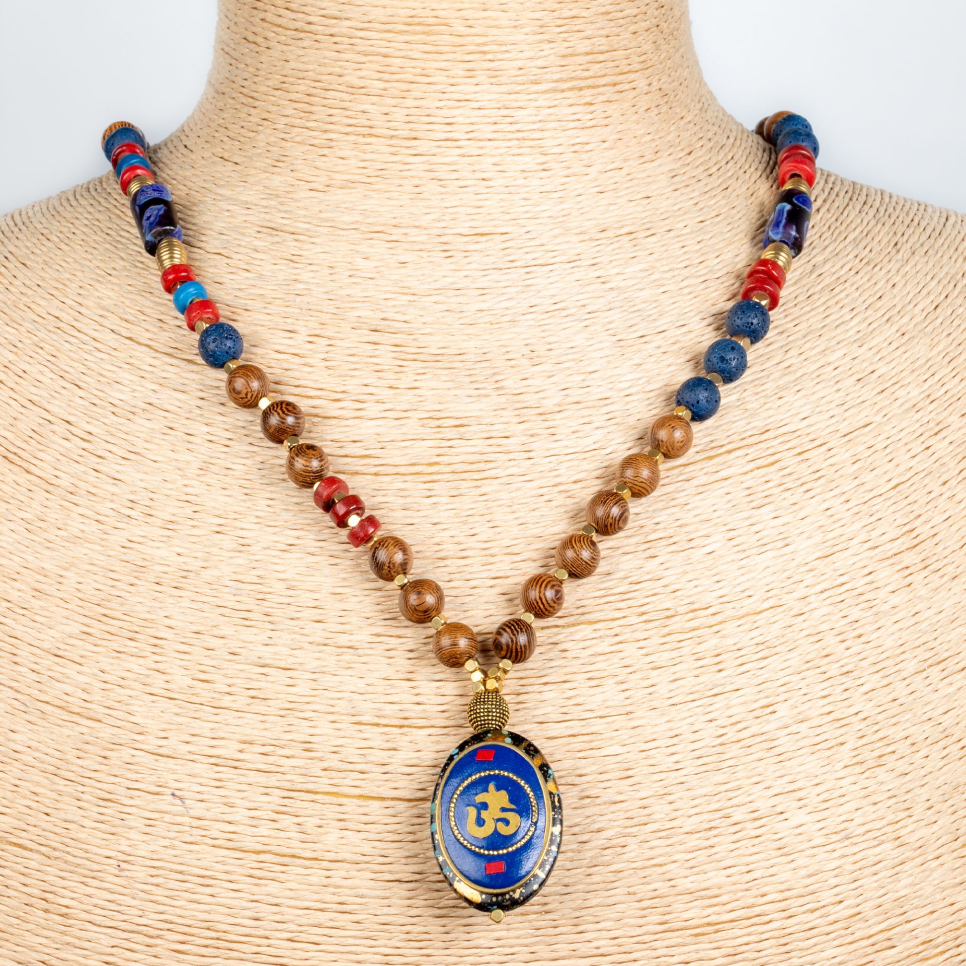 Etnik Kolye-Doğal Taş Uzun 70cm