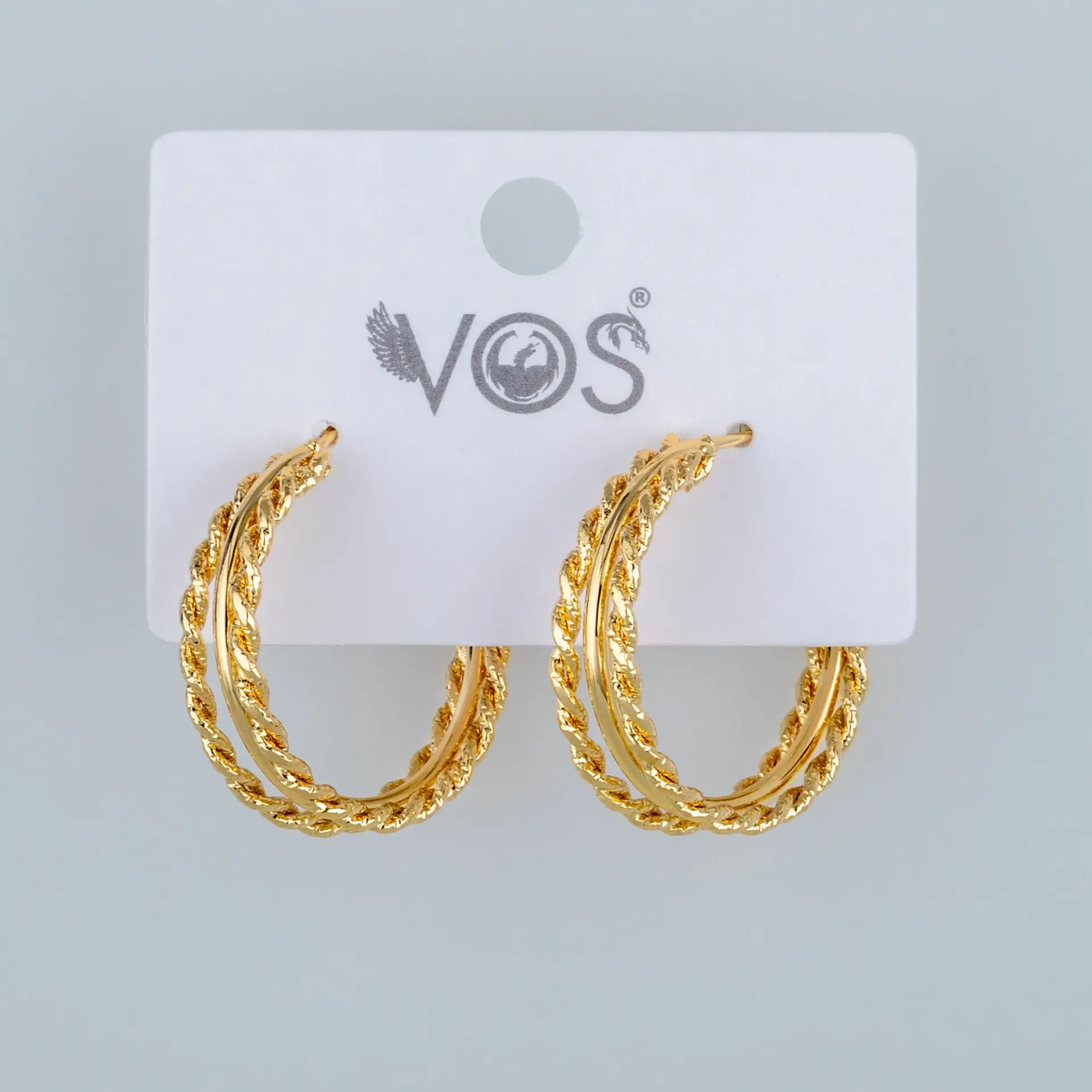 Vos Jewelry 14K Pimli Halka Küpe