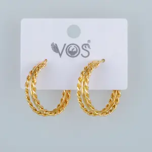 Vos Jewelry 14K Pimli Halka Küpe