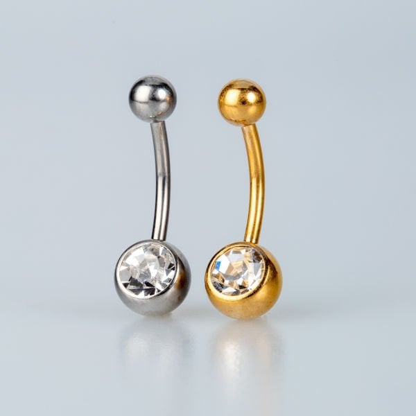 Piercing Göbek Taşlı İlk Delim Beyaz 8mm
