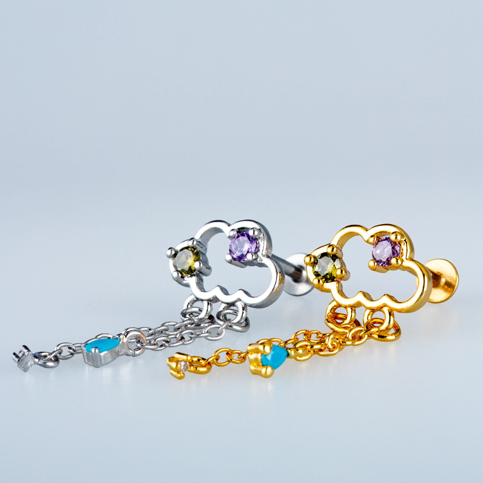 Piercing Tragus Bulut ve Yağmur