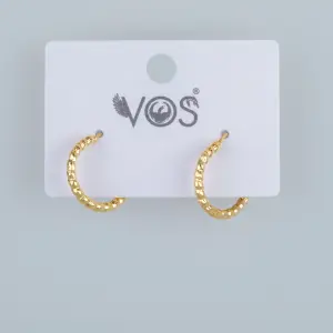 Vos Jewelry 14K Pimli Halka Küpe