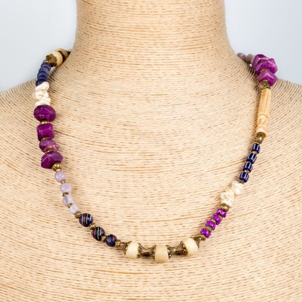 Ethnic Necklace-Natural Stone Long 80cm