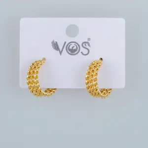 Vos Jewelry 14K Pimli Halka Küpe