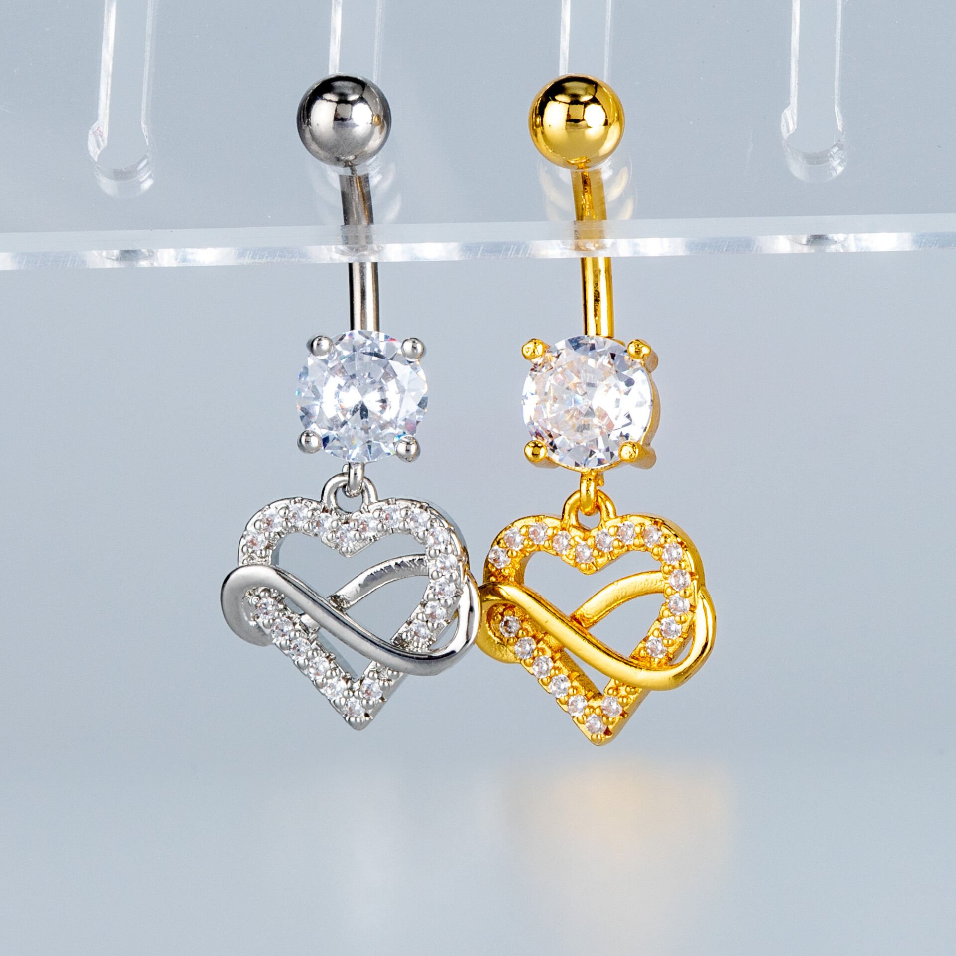 Piercing Göbek Fashion Kalp Sarı